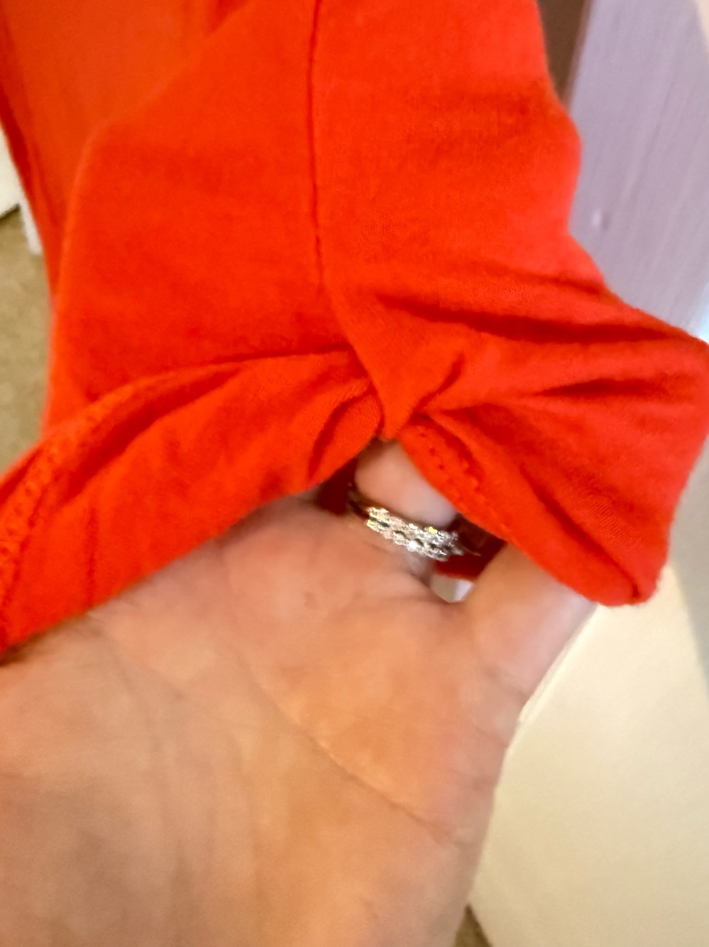 Bright Red Knot Sleeve Top